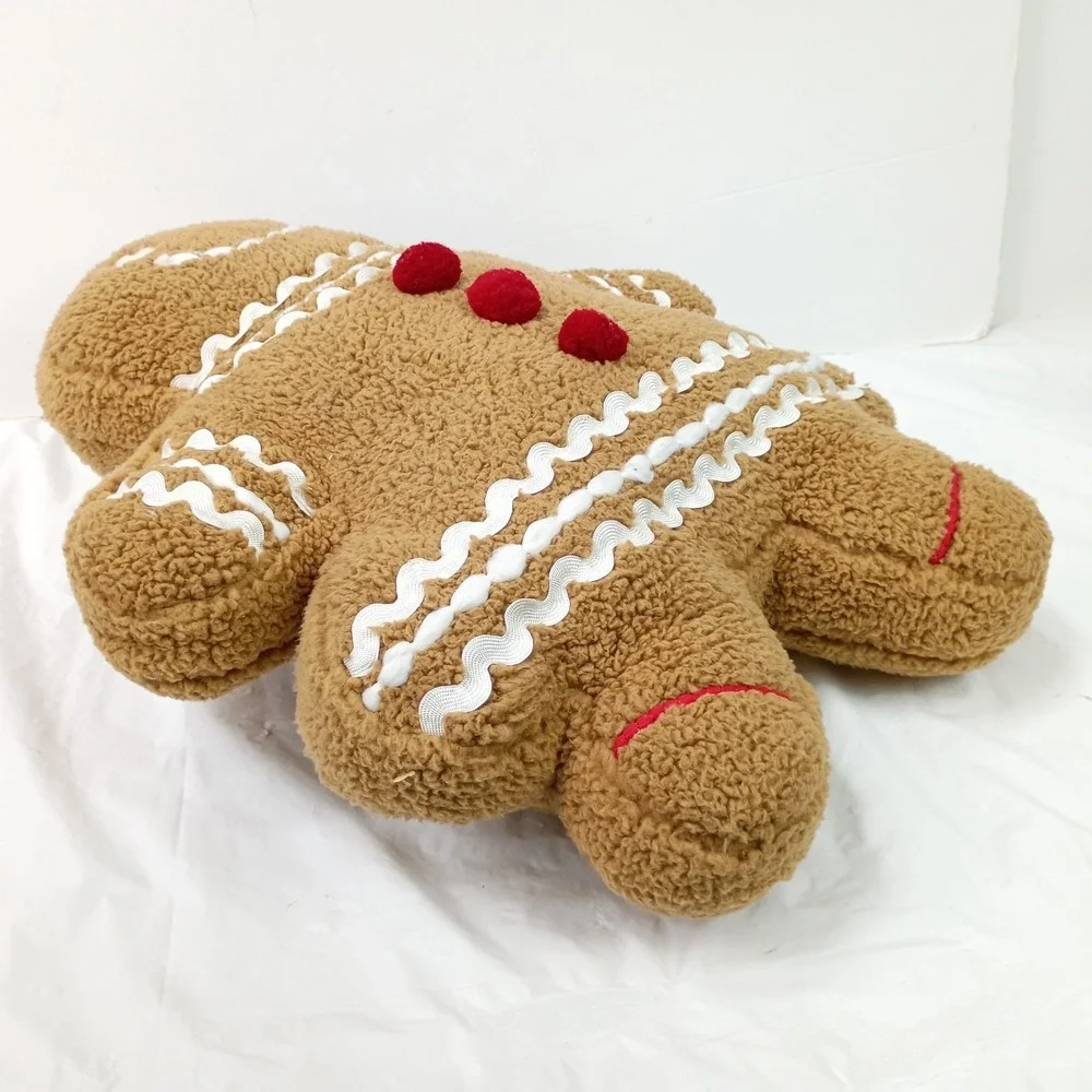 Glory Haus Gingerbread Girl Pillow Christmas Holiday Plush Decor Cute Sweet